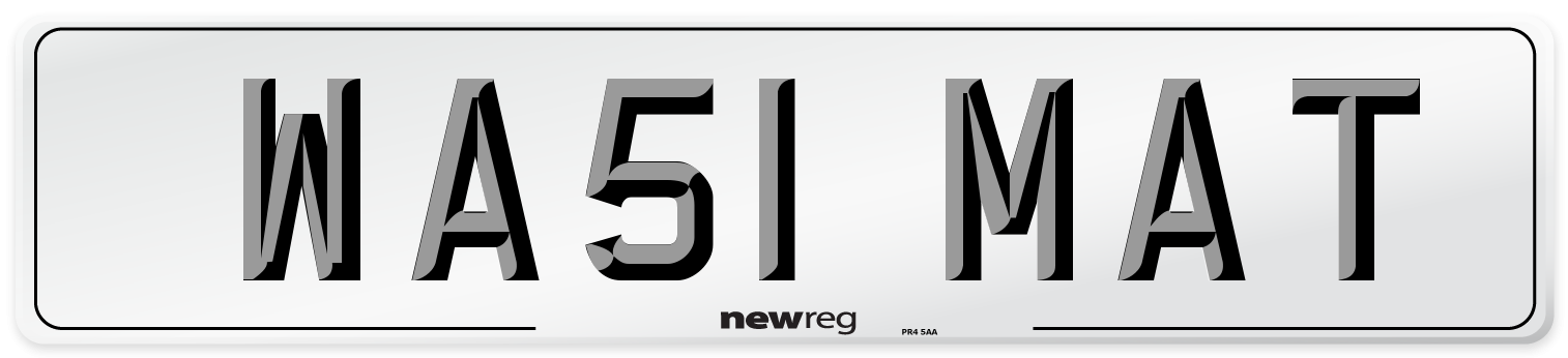 WA51 MAT Number Plate from New Reg
